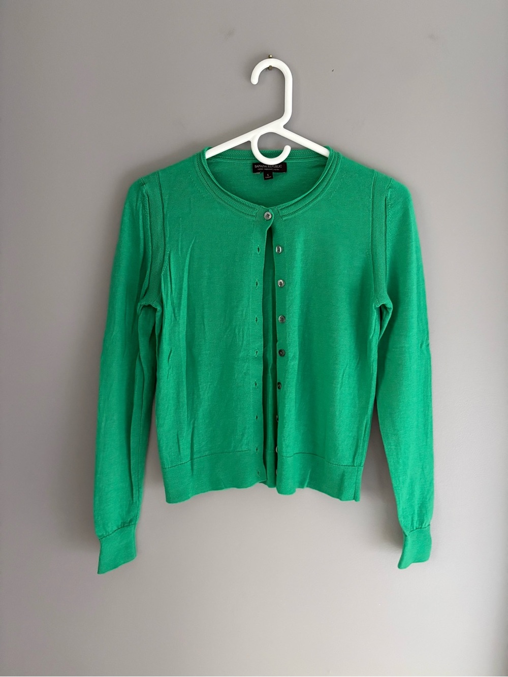 Banana Republic Emerald Green Merino Wool Cardigan